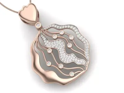 diamond pendant for women 3D print model