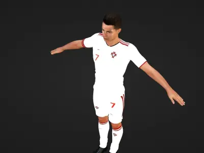 Cristiano Ronaldo - Portugal Low-poly 3D model