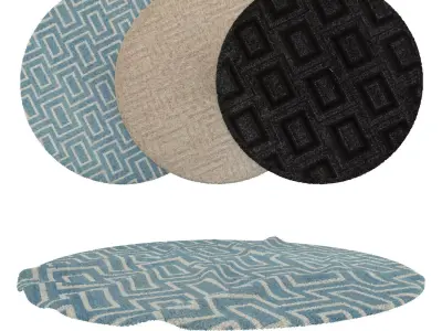 Round Rug Set 126 3D model