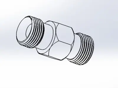 threaded male connector 3D print model
