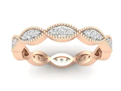 AV 691 Diamond Ladies Vintage Stackable Wedding Band 3D print model