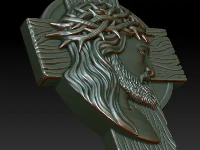 Jesus on cross 3D print model
