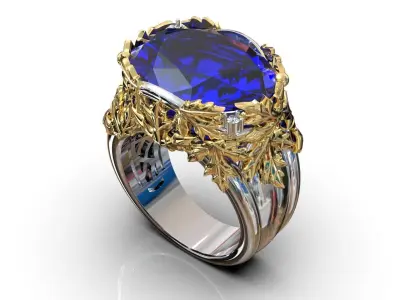 canadian ring with maple leaf 1261 3D print model