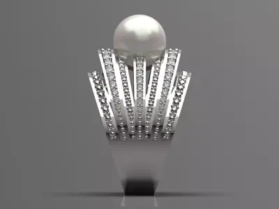 The Floating Pearl Statement STL 3D Ring model pr0030 3D print model