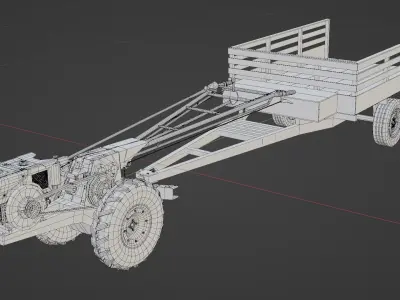 Low-poly local thailand tractor model Low-poly 3D model