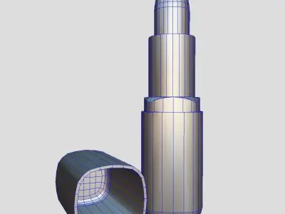 Lipstick 4 in tube Low-poly 3D model