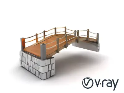 Historical Replica Footbridge Model Pack Low-poly 3D model