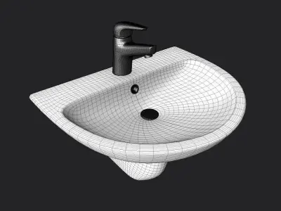 Bathroom Sink M01 Low-poly 3D model