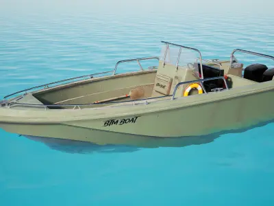 Btm Boat v2 - Unreal Engine Project Low-poly 3D model