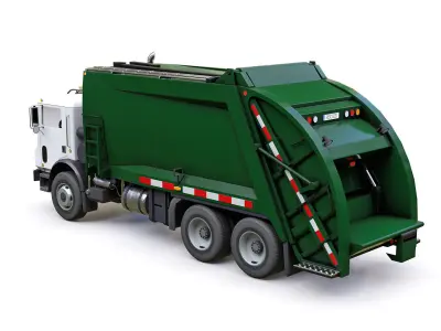 Garbage Truck Low-poly 3D model