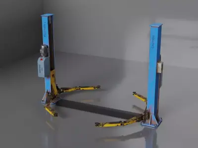 Car garage repair lift  Low-poly 3D model