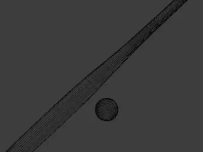 Baseball bat and ball Low-poly 3D model