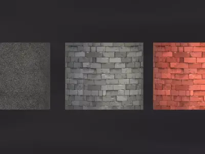 stylized city Low-poly 3D model