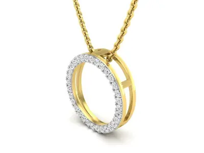 AV 636 Diamond Open Circle Pendant 3D print model