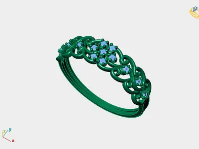 Womens Diamond Signet Ring Women Rings 3dmodels 3D print model 3D print model 26