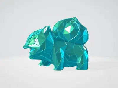 Pokemon Bulbasaur WIREFRAME VORONOI WIREMESH MESH 3D print model