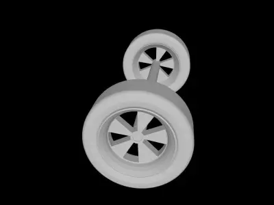 TOY CAR WHEELS WITH SHAFT - SPARE PARTS 3D print model