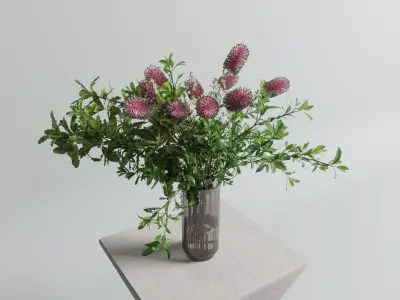 Banksia vase arrangements 2 Low-poly 3D model