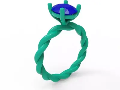 Oval twist  ring 3D print model