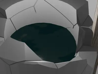 Brunnen Old Realistic Well Model with Detailed Water Shader Free 3D model