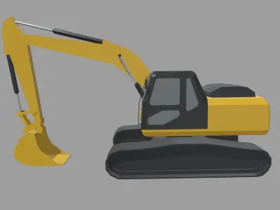 Low Poly Excavator 01 Low-poly 3D model