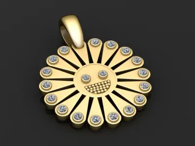 Sun flower pendant  3D print model