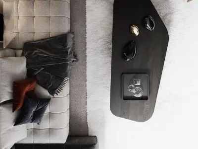 3D Interior Kitchen- Livingroom Low-poly 3D model