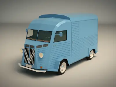 Low Poly Transporter Van 02 Low-poly 3D model