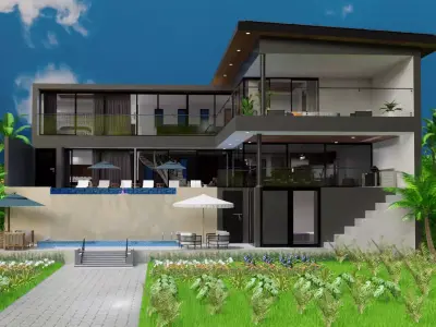 House Design Black House 3D model