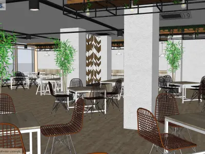 Restaurant Kitchen And Bar Project 3D model