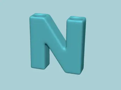 Vase N - Alphabet Vases Collection Letters - STL Printable 3D print model