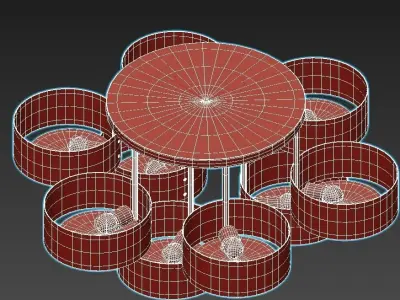 foresta-sl483-092-09 light fixture with shades 3D model