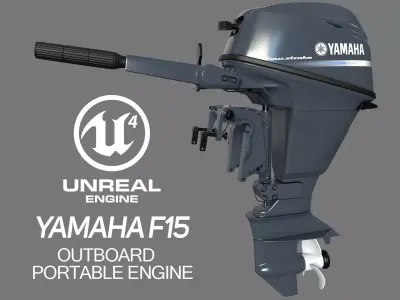 Yamaha F15 Outboard Portable Engine 3D model