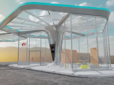 Electric Vehicle Charging Station 4 3D model