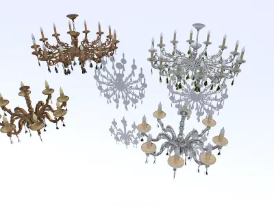 Chandelier pack Low-poly 3D model