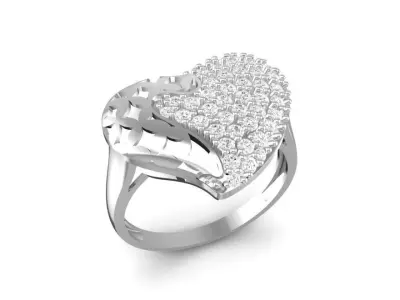 Luxury Heart Diamond Ring 3D Model 108 3D print model