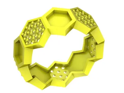 Luxury Hexagon Modular Ring 3D Jewelry Model 4321 3D print model