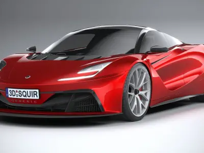 Generic Supercar v2 2020 LowPoly 3D model