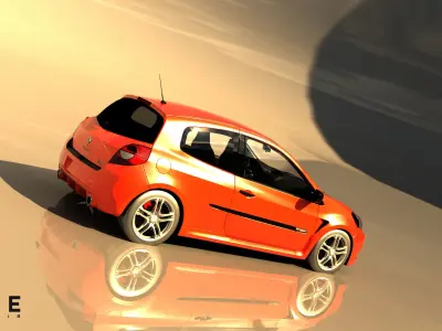 2010 Renault Clio Renault Sport 200 Cup Low-poly 3D model