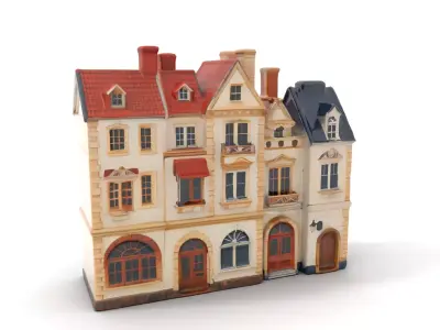 Victorian Townhouse model pack Low-poly 3D model