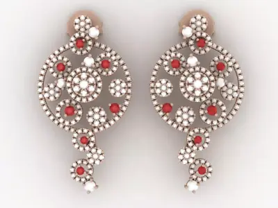 Luxury Earring 007 3D print model