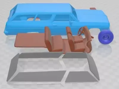 Chevrolet Chevelle 2 Door Wagon 1964 Printable Car 3D print model