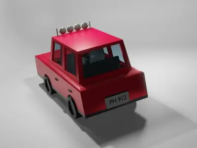  Simple Car Low-poly 3D model