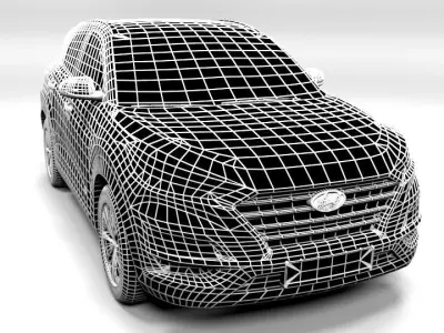 HYUNDAI TUCSON 2019 LOWPOLY Low-poly 3D model