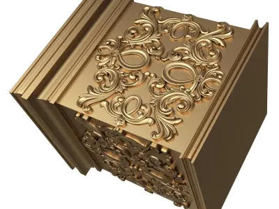 Carved Capital 1303 Low-poly 3D model