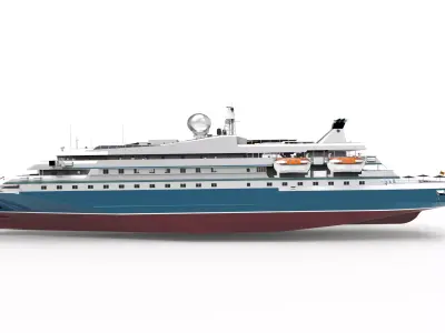 Superyacht luxury cruise ship 3D model