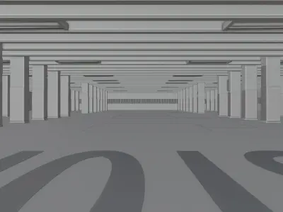 3D Highpoly Parking Lot Blend File 3D model