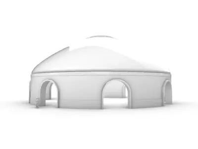 Dome Pavilion with Solid Dome with Top Opening v1 3D model