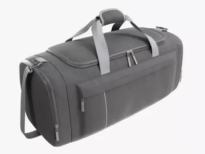 Duffel sport travel bag dark gray 3D model