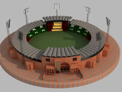 Qaddafi Cricket Stadium 3D model